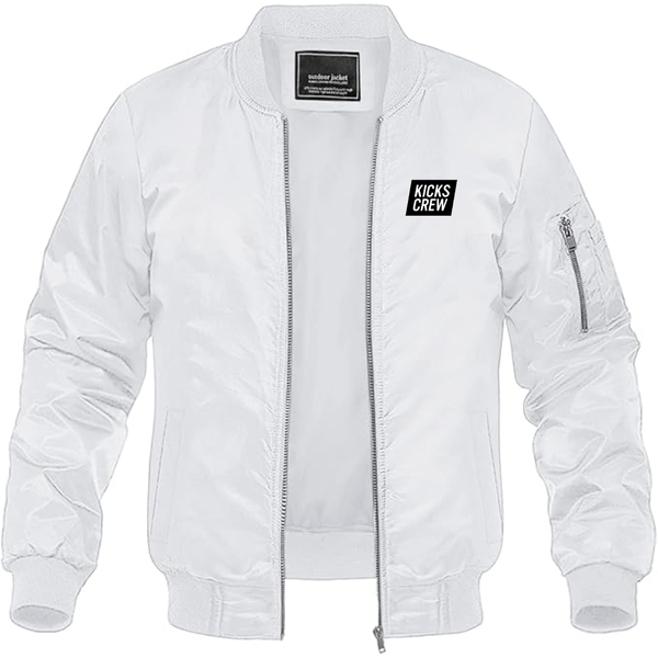 Men's  Kickscrew Logo Lightweight Bomber Jacket Windbreaker Softshell Varsity Jacket Coat