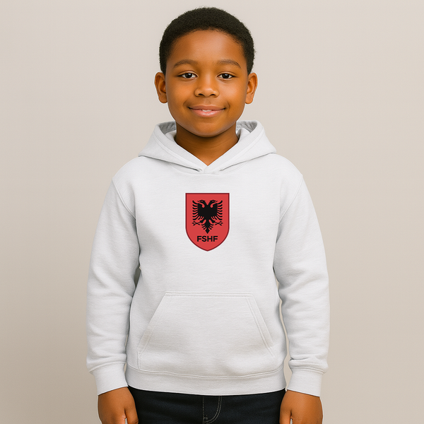 Youth Kids Albania National Soccer Team Pullover Hoodie
