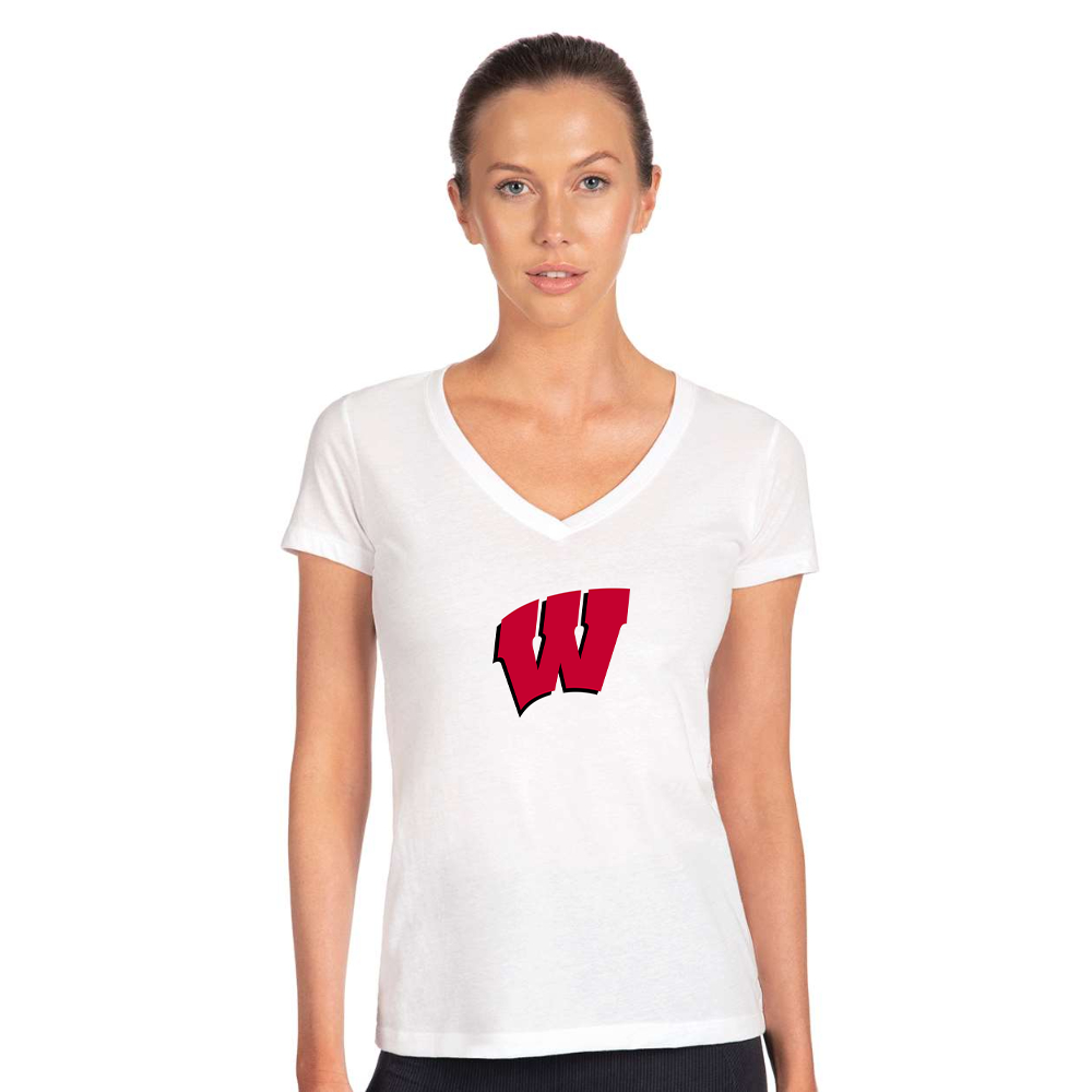 Women's Wisconsin Badgers  V-Neck T-Shirt