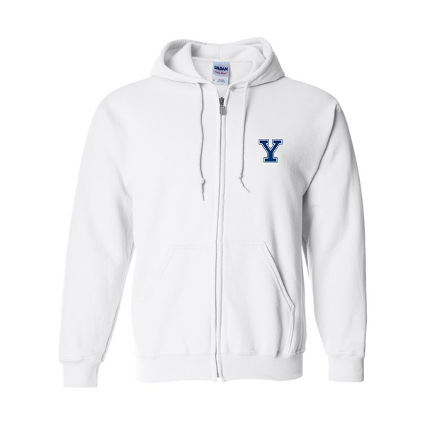 Men's Yale Bulldogs Gildan  Heavy Blend Full Zip Hooded Sweatshirt