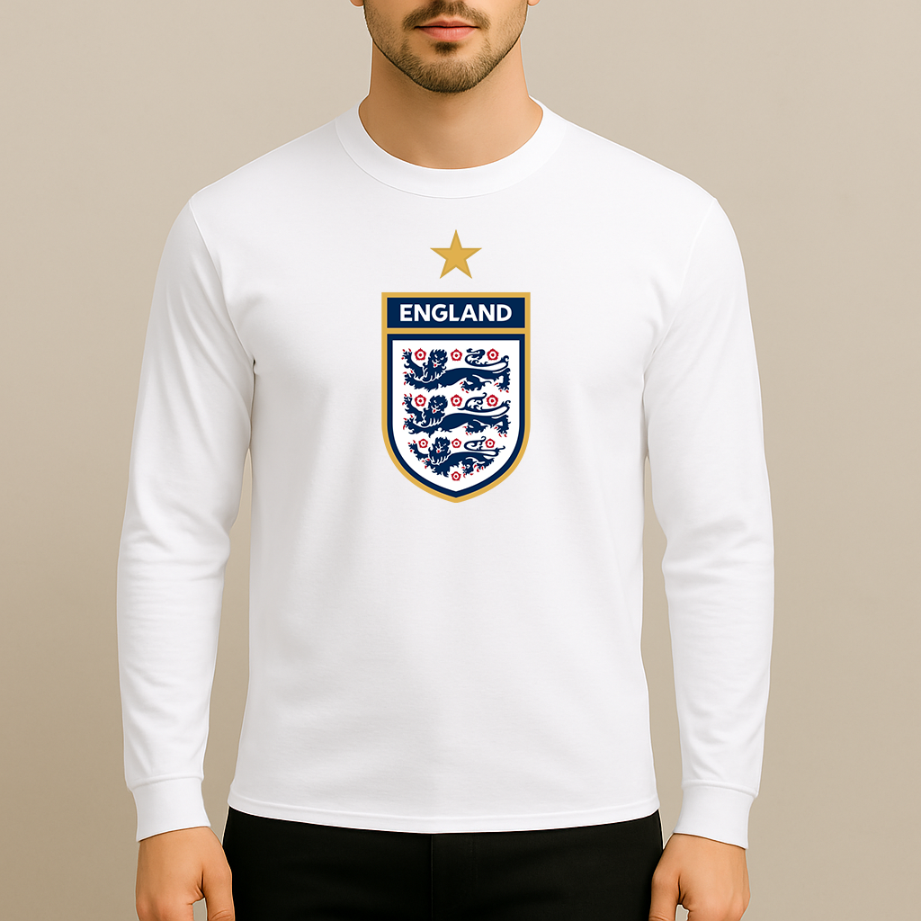 Men's England National Soccer Team Long Sleeve T-Shirt