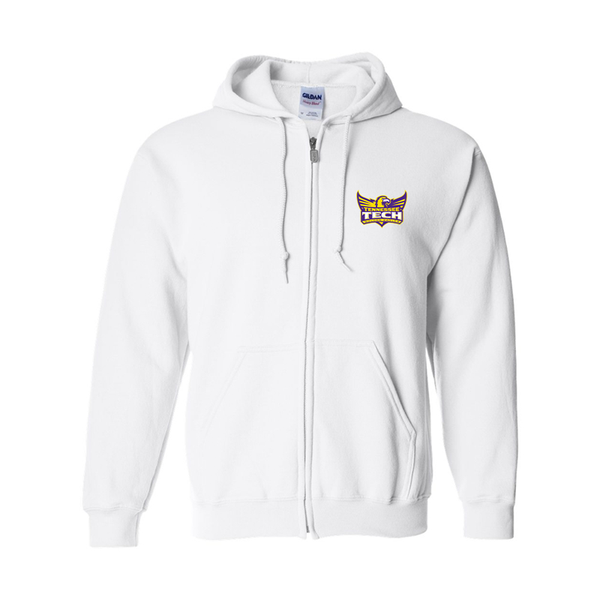 Men's Tennessee Tech Golden Eagles Gildan  Heavy Blend Full Zip Hooded Sweatshirt