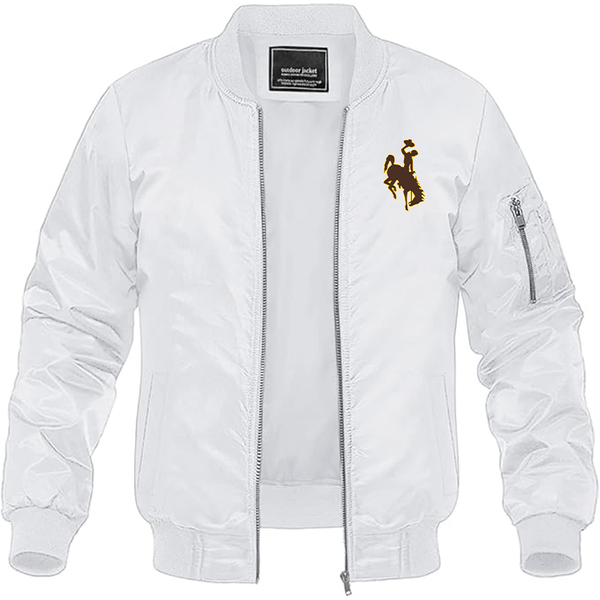 Men's Wyoming Cowboys Lightweight Bomber Jacket Windbreaker Softshell Varsity Jacket Coat