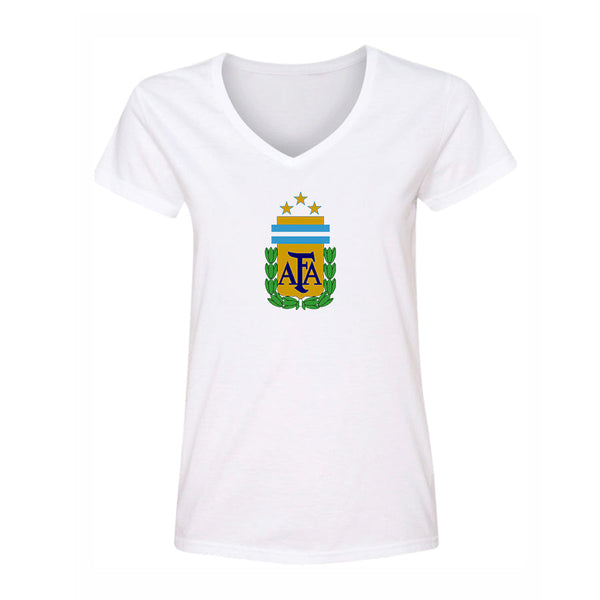 Women's Argentina National Soccer Team V-Neck T-Shirt