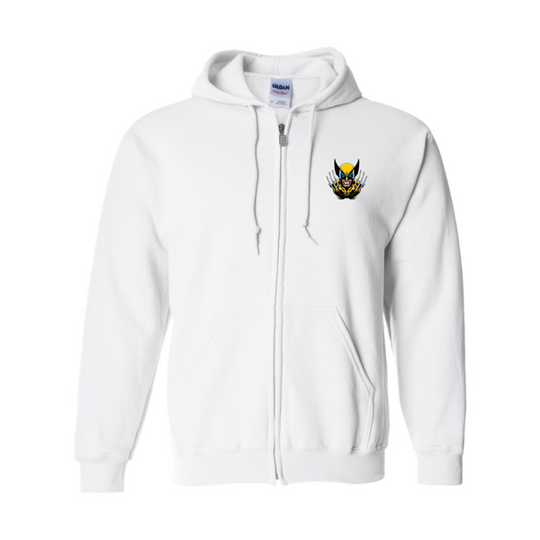 Men's Wolverine 2025 Art  Gildan  Heavy Blend Full Zip Hooded Sweatshirt