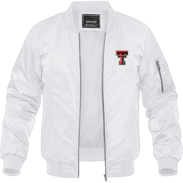 Men's Texas Tech Red Raiders  Lightweight Bomber Jacket Windbreaker Softshell Varsity Jacket Coat