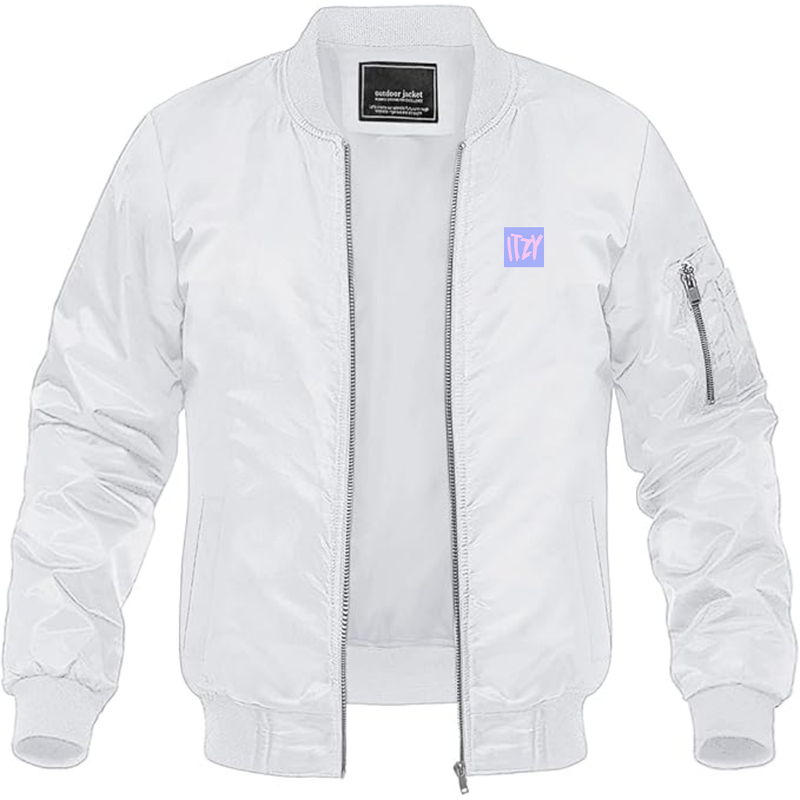 Men's  Itzy Logo Lightweight Bomber Jacket Windbreaker Softshell Varsity Jacket Coat