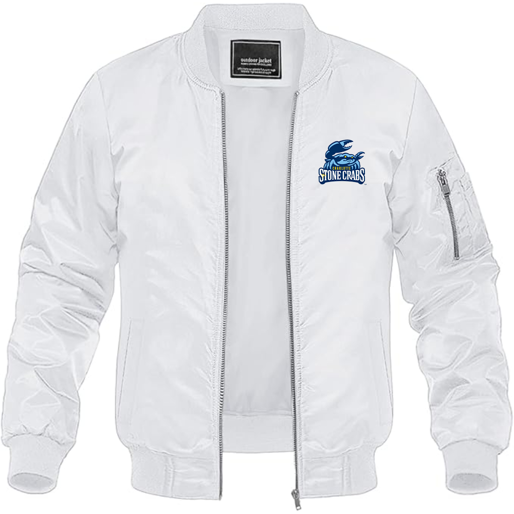 Men's Charlotte Stone Crabs Logo Lightweight Bomber Jacket