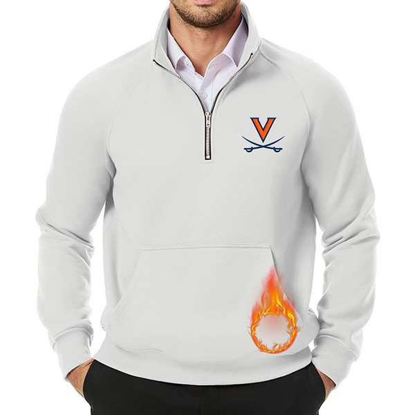 Men's Virginia Cavaliers  JMIERR Quarter Zip Pullover Heavy Sweatshirts Warm Fleece Sweatshirt Polo Shirt with Pockets