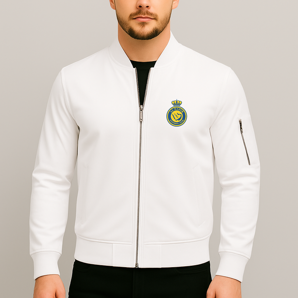 Men's Al Nassr FC Lightweight Bomber Jacket Windbreaker Softshell Varsity Jacket Coat