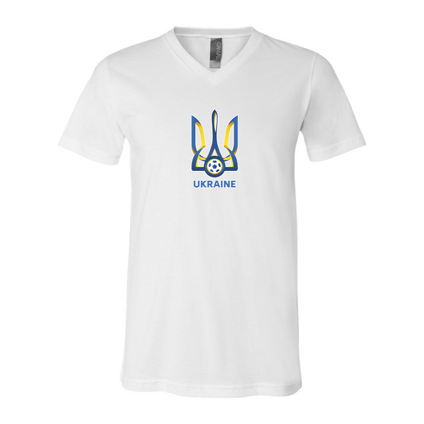 Ukraine National Football Soccer Team BELLA  CANVAS - Jersey V-Neck T-Shirt