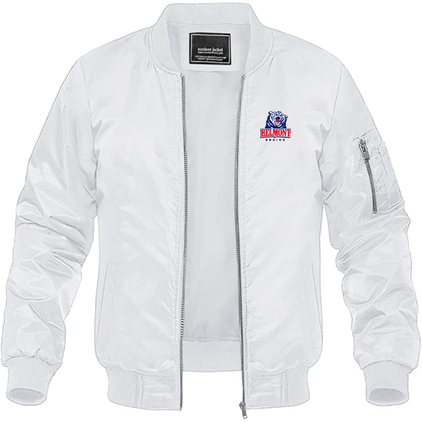 Men's  Belmont Bruins  Lightweight Bomber Jacket Windbreaker Softshell Varsity Jacket Coat
