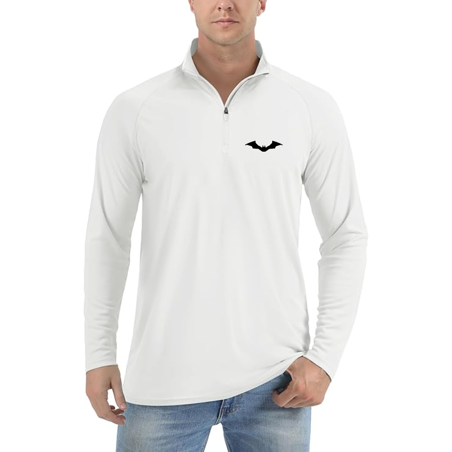 Men’s New Batman DC Universe Superhero -  Lightweight Quarter-Zip Athletic Shirt – Long Sleeve Polyester Wear