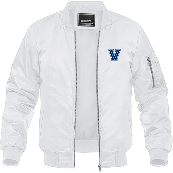 Men's Villanova Wildcats Logo Lightweight Bomber Jacket Windbreaker Softshell Varsity Jacket Coat