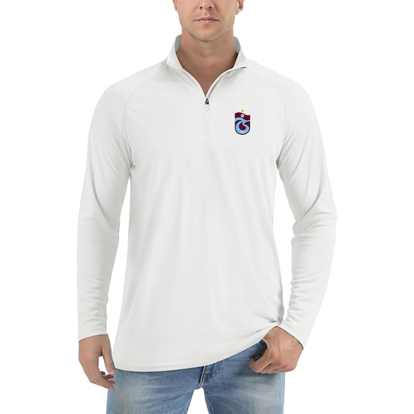 Men's  Trabzonspor Soccer  Lightweight Quarter-Zip Athletic Shirt Long Sleeve Performance