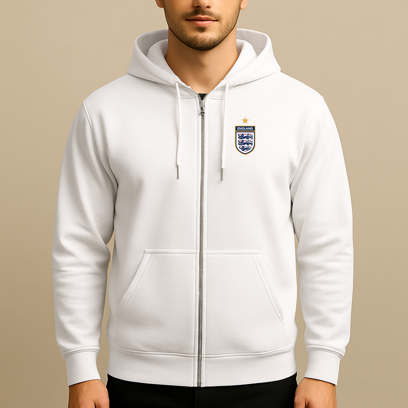 Men's England National Soccer Team Zipper Hoodie