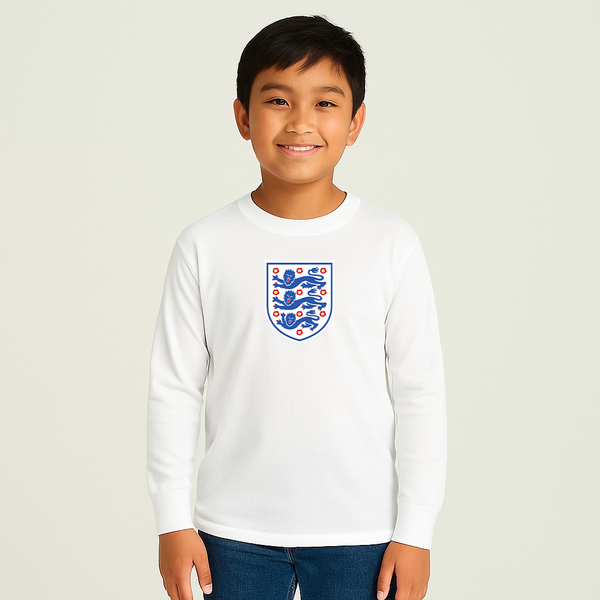 Youth Kids England National Football Team Long Sleeve T-Shirt