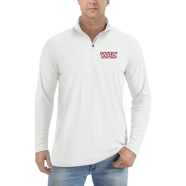 Men's Western Athletic Conference Lightweight Quarter-Zip Athletic Shirt Long Sleeve Performance