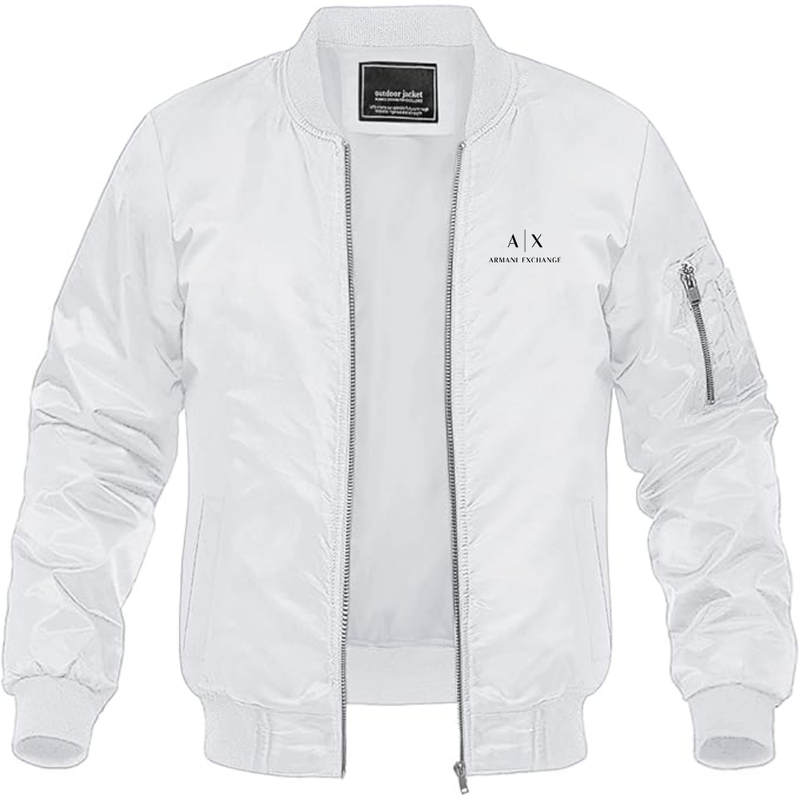 Men's Armani Exchange  Logo Lightweight Bomber Jacket Windbreaker Softshell Varsity Jacket Coat