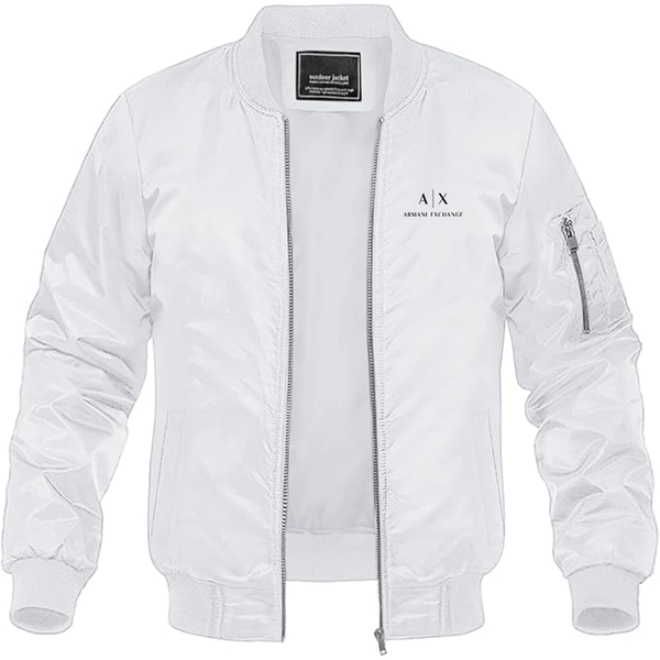 Men's Armani Exchange  Logo Lightweight Bomber Jacket Windbreaker Softshell Varsity Jacket Coat