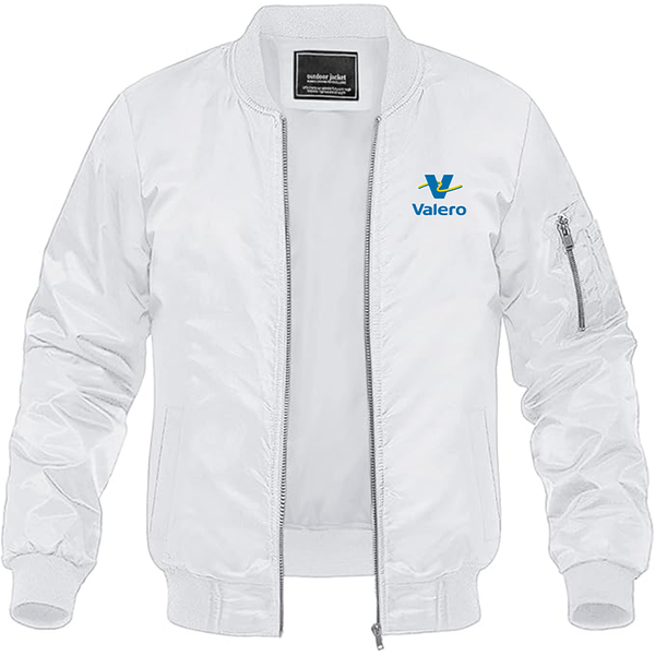 Men's Valero Gas Station Lightweight Bomber Jacket Windbreaker Softshell Varsity Jacket Coat