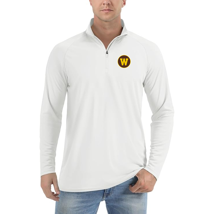 Men's Western Michigan Broncos  Lightweight Quarter-Zip Athletic Shirt Long Sleeve Performance
