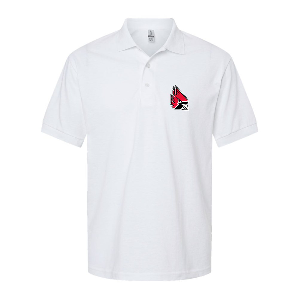 Men's Ball State Cardinals Dry Blend Jersey Polo - White
