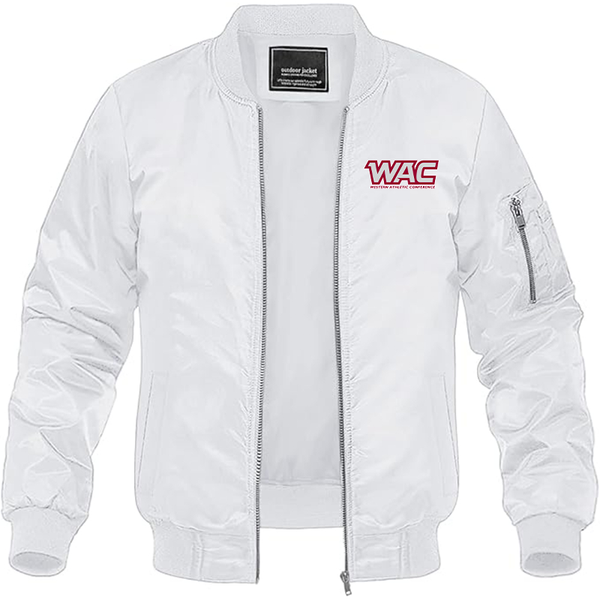 Men's  Western Athletic Conference  Lightweight Bomber Jacket Windbreaker Softshell Varsity Jacket Coat