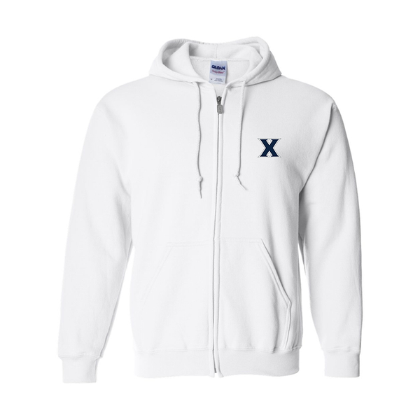 Men's Xavier Musketeers Gildan  Heavy Blend Full Zip Hooded Sweatshirt