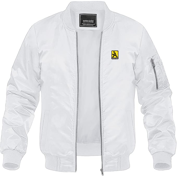 Men's A Style Logo Lightweight Bomber Jacket Windbreaker Softshell Varsity Jacket Coat