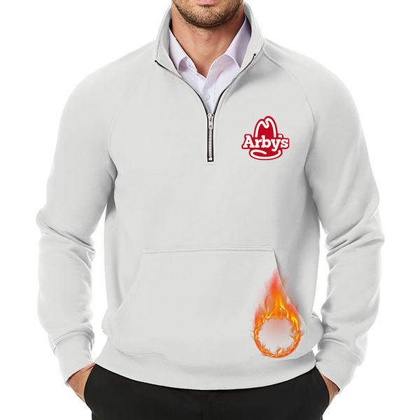 Men's Arbys JMIERR Quarter Zip Pullover Heavy Sweatshirts Warm Fleece Sweatshirt Polo Shirt with Pockets