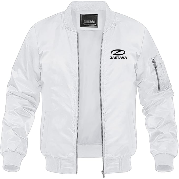 Men's Zastava  Logo Lightweight Bomber Jacket Windbreaker Softshell Varsity Jacket Coat