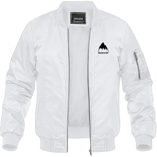 Men's Burton Mountain Lightweight Bomber Jacket Windbreaker Softshell Varsity Jacket Coat