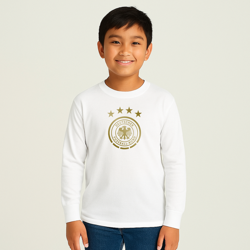 Youth Kids Germany Soccer Long Sleeve T-Shirt