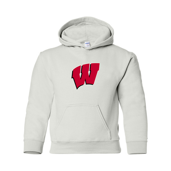 Youth  Wisconsin Badgers Gildan Heavy Blend  Hooded Sweatshirt