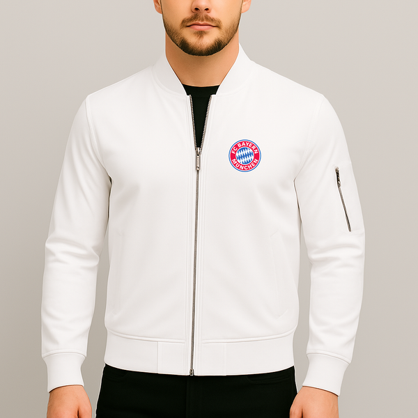 Men's F.C. Bayern Munchen Soccer Lightweight Bomber Jacket Windbreaker Softshell Varsity Jacket Coat