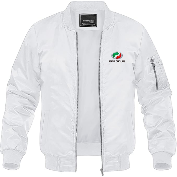 Men's Perodua Logo Lightweight Bomber Jacket Windbreaker Softshell Varsity Jacket Coat