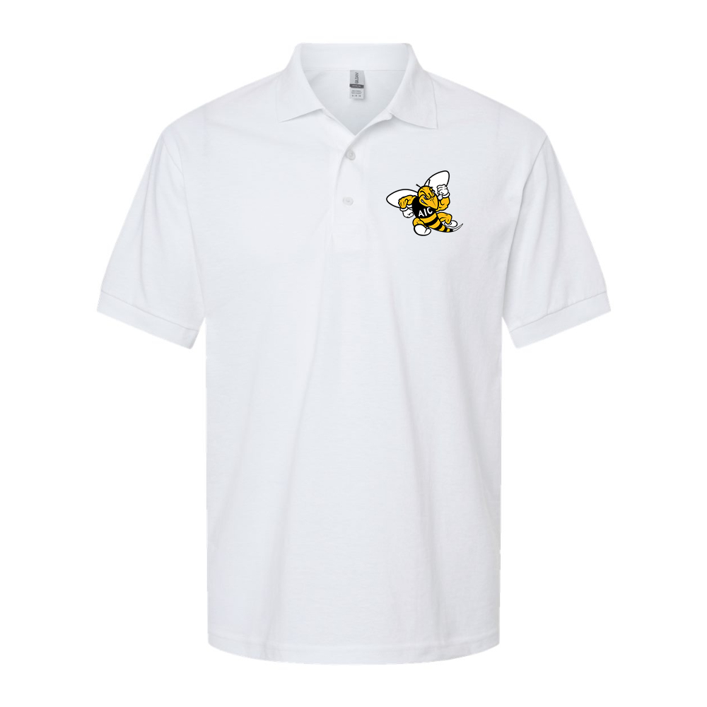 Men's AIC Yellow Jackets Dry Blend Jersey Polo - White