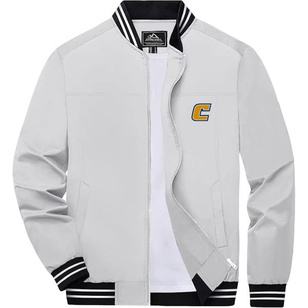 Men's Chattanooga Mocs  Lightweight Zip-Up Bomber Jacket with Ribbed Collar and Cuffs Versatile Casual Outerwear