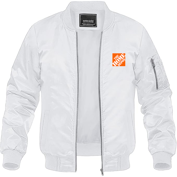 Men's The Home Depot Lightweight Bomber Jacket Windbreaker Softshell Varsity Jacket Coat