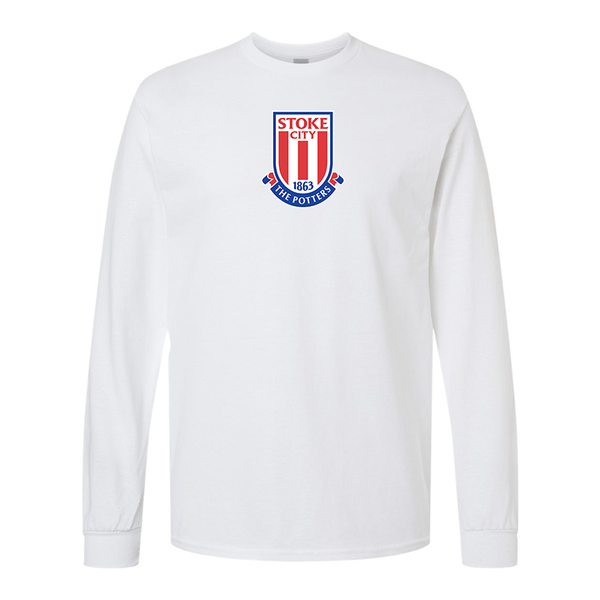 Men's Stoke City Soccer  Gildan Heavy Cotton Long Sleeve T-Shirt