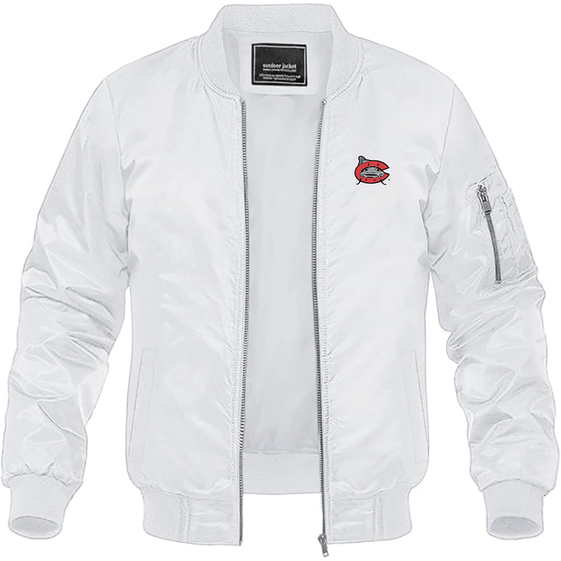 Men's  Carolina Mudcats  Logo Lightweight Bomber Jacket Windbreaker Softshell Varsity Jacket Coat