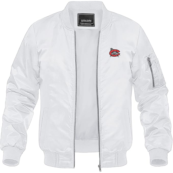 Men's  Carolina Mudcats  Logo Lightweight Bomber Jacket Windbreaker Softshell Varsity Jacket Coat