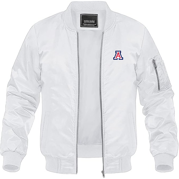 Men's Arizona Wildcats Lightweight Bomber Jacket Windbreaker Softshell Varsity Jacket Coat