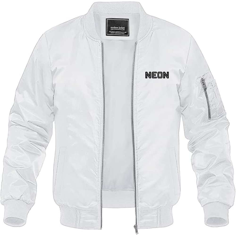 Men's Neon Logo Lightweight Bomber Jacket