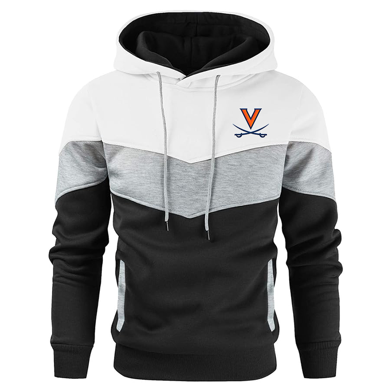 Men's  Virginia Cavaliers  Gesean  Novelty Color Block Pullover Fleece Hoodie Long Sleeve Casual