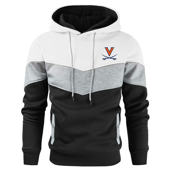 Men's  Virginia Cavaliers  Gesean  Novelty Color Block Pullover Fleece Hoodie Long Sleeve Casual