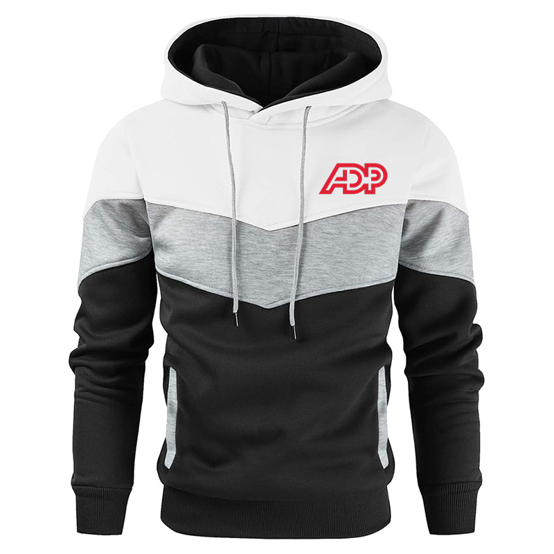 Men's ADP  Novelty Color Block Pullover Fleece Hoodie Long Sleeve Casual