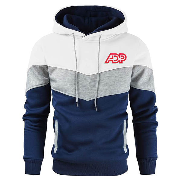 Men's ADP  Novelty Color Block Pullover Fleece Hoodie Long Sleeve Casual