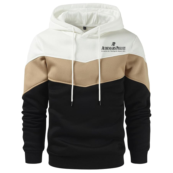 Men's Audemars-Piguet Novelty Color Block Pullover Fleece Hoodie Long Sleeve Casual
